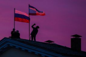 Flags of Russia and the Crimea