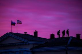 Flags of Russia and the Crimea