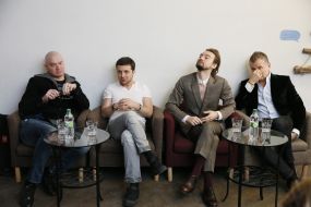 Yuriy Gorbunov, Alan Badoev, Yevgeniy Koshevoy and Vladimir Zelenskiy