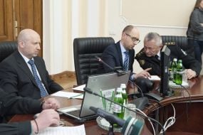 Aleksandr Turchinov, Arseny Yatsenyuk and Igor Tenyukh