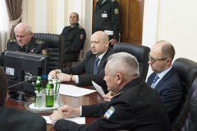 Aleksandr Turchinov, Arseny Yatsenyuk and Igor Tenyukh