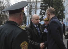 Aleksandr Turchinov, Arseny Yatsenyuk and Igor Tenyukh