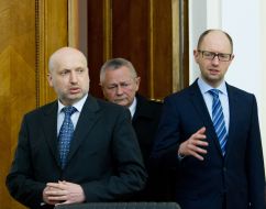 Aleksandr Turchinov, Arseny Yatsenyuk and Igor Tenyukh