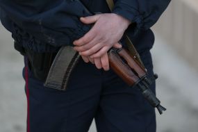 Militiaman with a gun