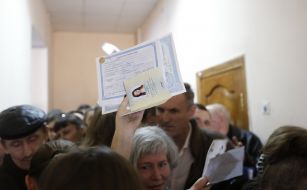 The queue at the passport office