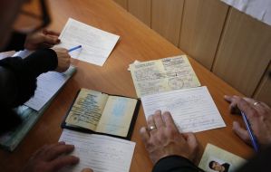 People at the passport office