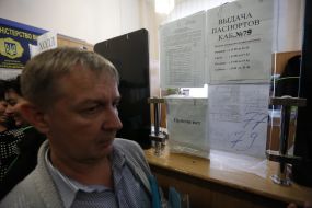 People at the passport office