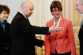 Aleksandr Turchinov and Anne Brasseur