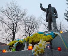 The procession commemorating Chornovil