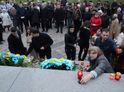 The procession commemorating Chornovil