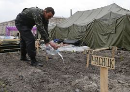 Огород на Майдане Незалежности в центре Киева