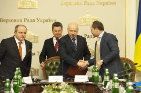 Pavel Koval, Aleksandr Turchinov and Sergey Tigipko
