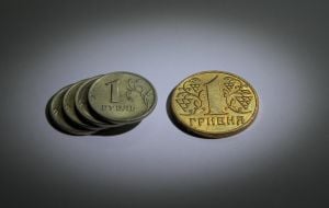 Ruble and hryvnia
