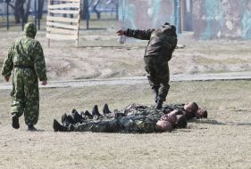 Servicemen of the National household troops of Ukraine