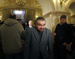 Judges go out from building of the Supreme court of Ukraine