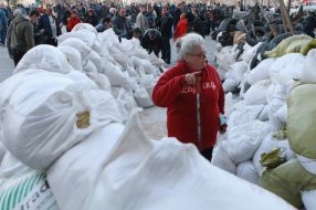 Pro-Russian activists build barricades