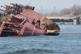 Flooded ship "Ochakov"