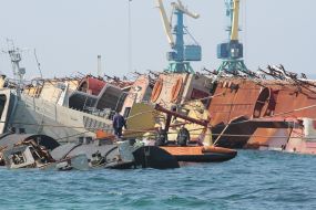 Flooded ship "Ochakov"