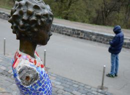 Mutilated sculpture "The Little Prince"