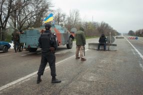 Блокпост на въезде в Запорожье