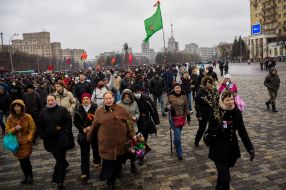 Participants in the rally for referendum