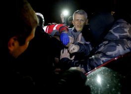 Presidential candidate Oleg Tsarev was pelted with eggs