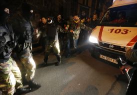 Presidential candidate Oleg Tsarev was pelted with eggs