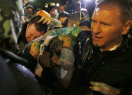 Presidential candidate Oleg Tsarev was pelted with eggs