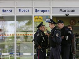 Police officers with guns