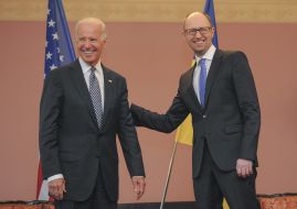 Joe Biden and Arseniy Yatsenyuk