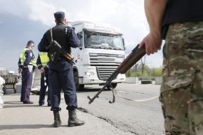 Блок-пост на въезде в Борисполь