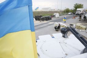 Блок-пост на въезде в Борисполь