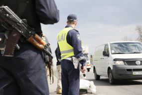 Блок-пост на въезде в Борисполь