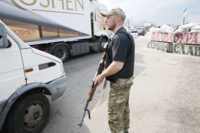 Блок-пост на въезде в Борисполь