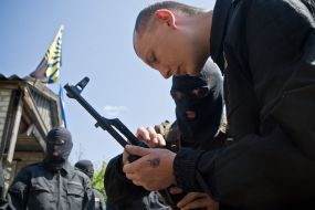 Бойцы роты "Донбасс-1" спецбатальона "Днепр"