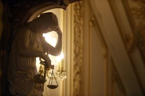 Sculpture of the Greek goddess of justice Themis