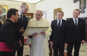 Арсеній Яценюк, Андрій Дещиця та Папа Римський Франциск