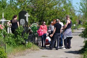 People at the cemetery