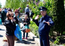 People at the cemetery