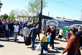 People at the cemetery
