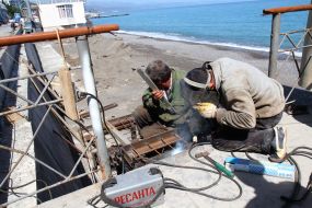 Preparatory work on the waterfront