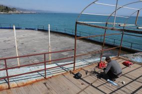 Woman relaxing on the beach