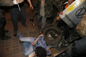 Mass Fight happened at Maidan in Kiev on April 29, 2014