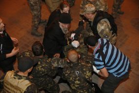 Mass Fight happened at Maidan in Kiev on April 29, 2014