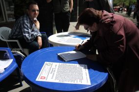 Collecting signatures for a petition to the U.S. Congress, EU and UN