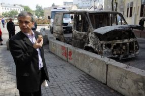 Сгоревший автомобиль