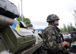 Serviceman at the checkpoint