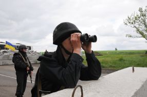 Serviceman at the checkpoint