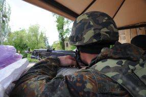Serviceman at the checkpoint