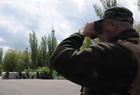 Serviceman at the checkpoint